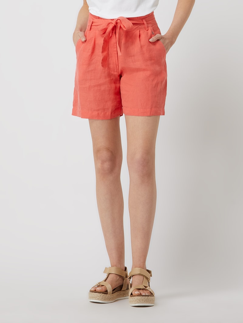 Bermudas aus Leinen in orange