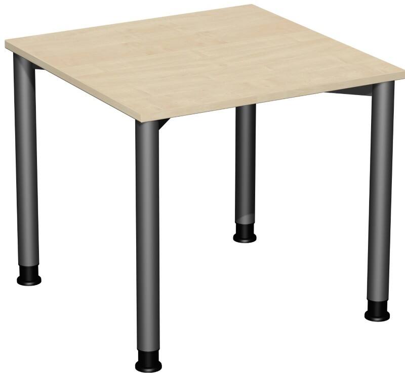 4 Fuß Flex Schreibtisch höhenverstellbar, 800x800x680-800, Ahorn/Anthrazit
