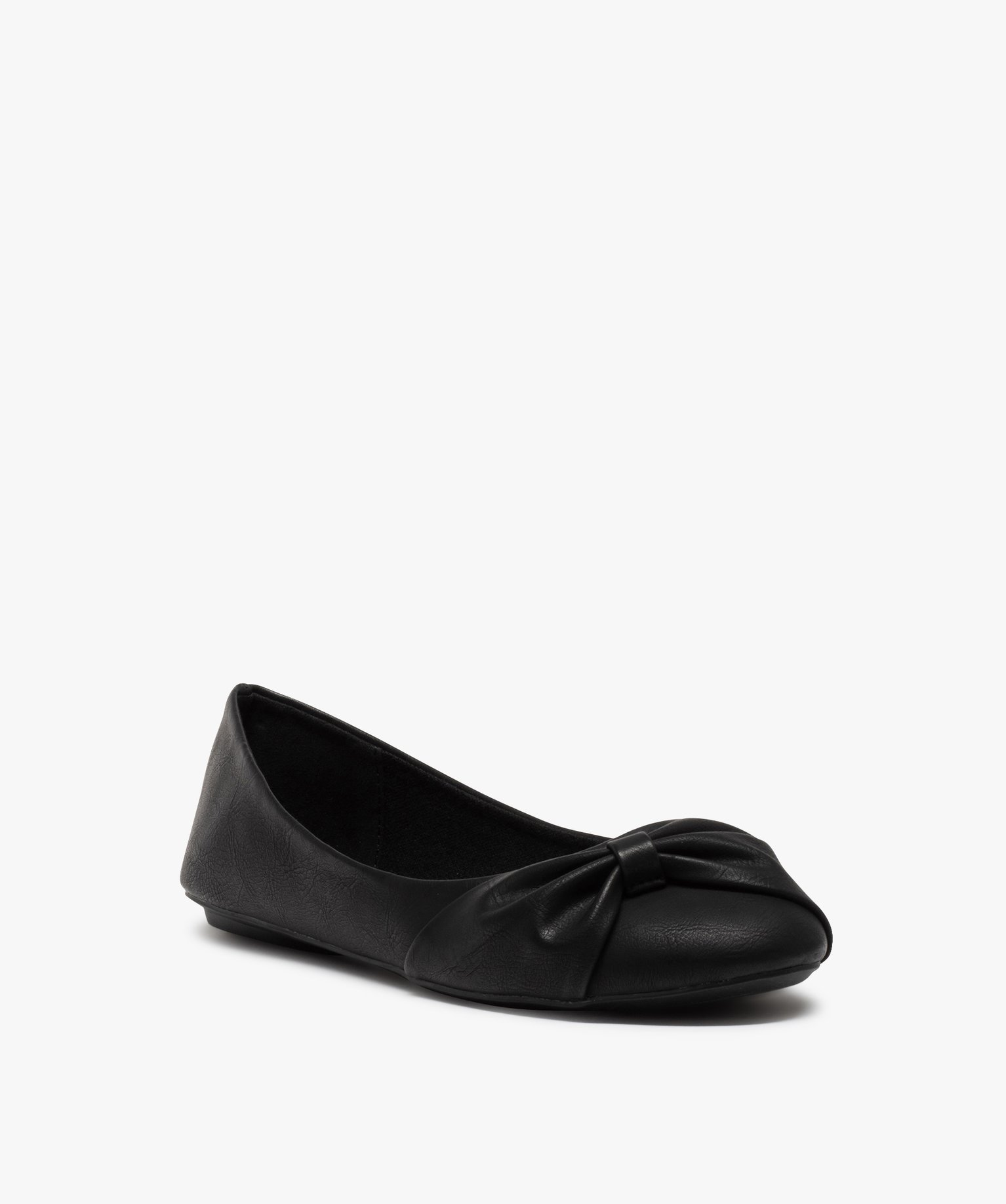 Ballerines femme unies à n?ud drapé noir | GEMO