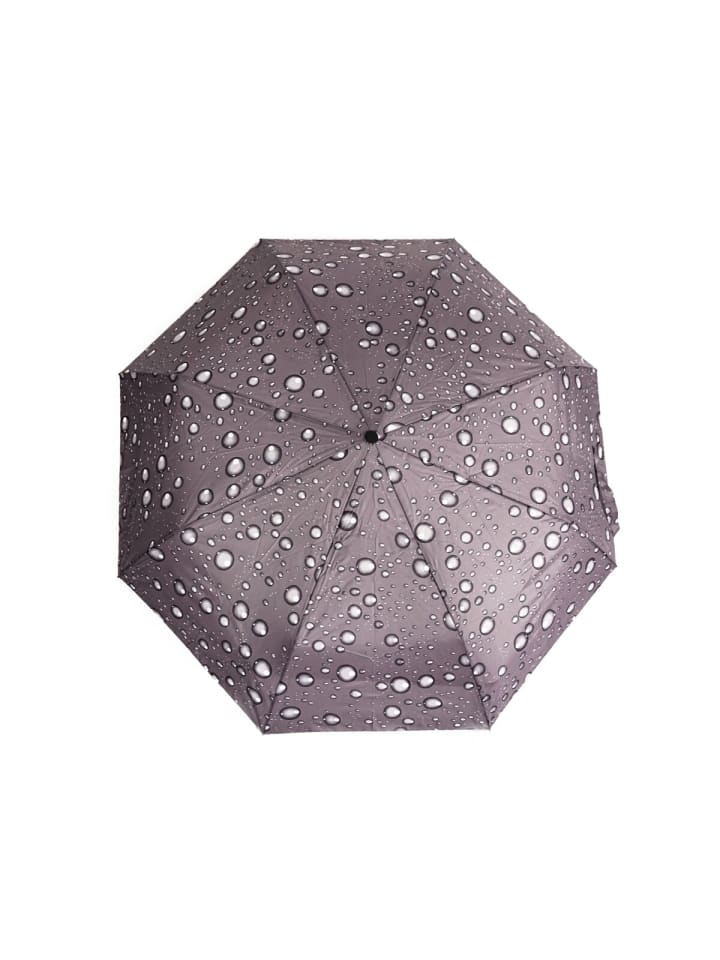 COFI 1453 Stilvoller Taschenschirm mit Schutzhülle und Regentropfendesign in Grau günstig kaufen onesize