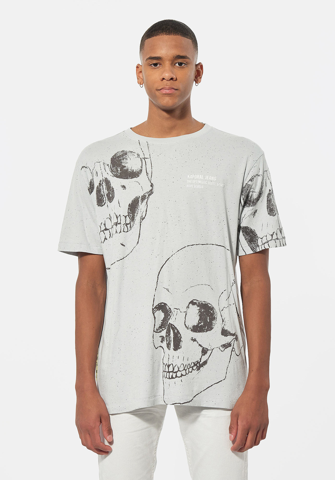 MURDO  T-shirt bleu tête de mort Homme en 100% coton