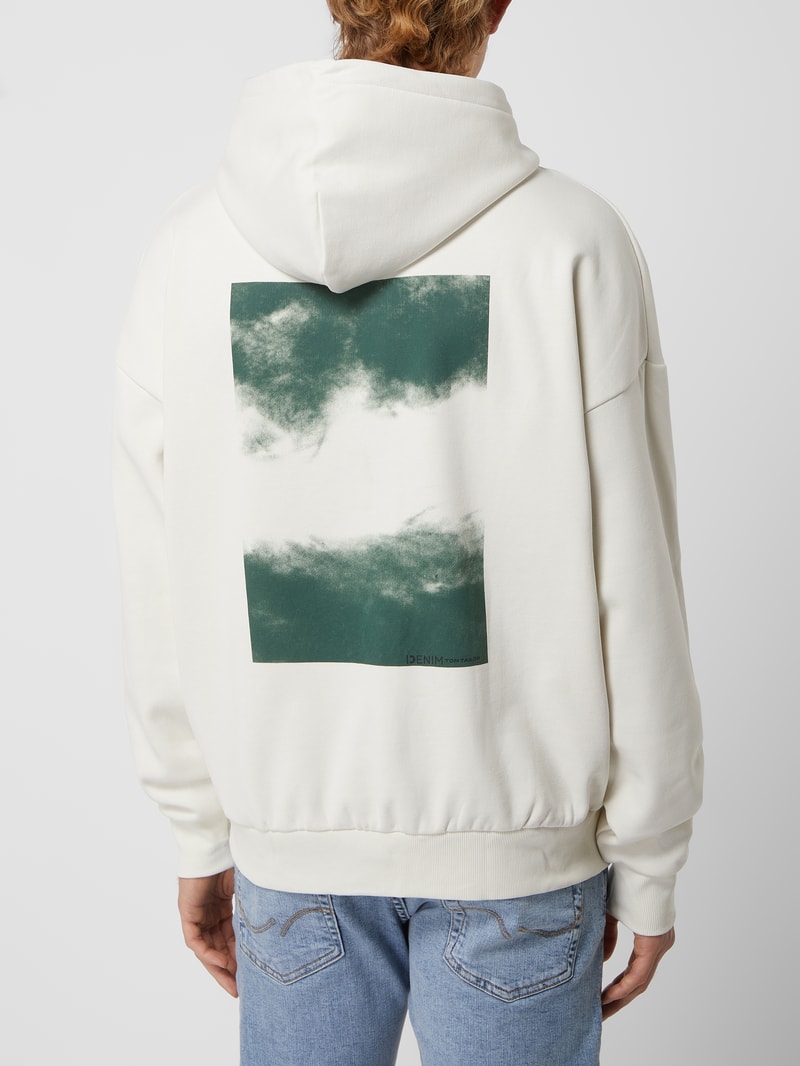 Oversized Hoodie mit Message und Print in offwhite