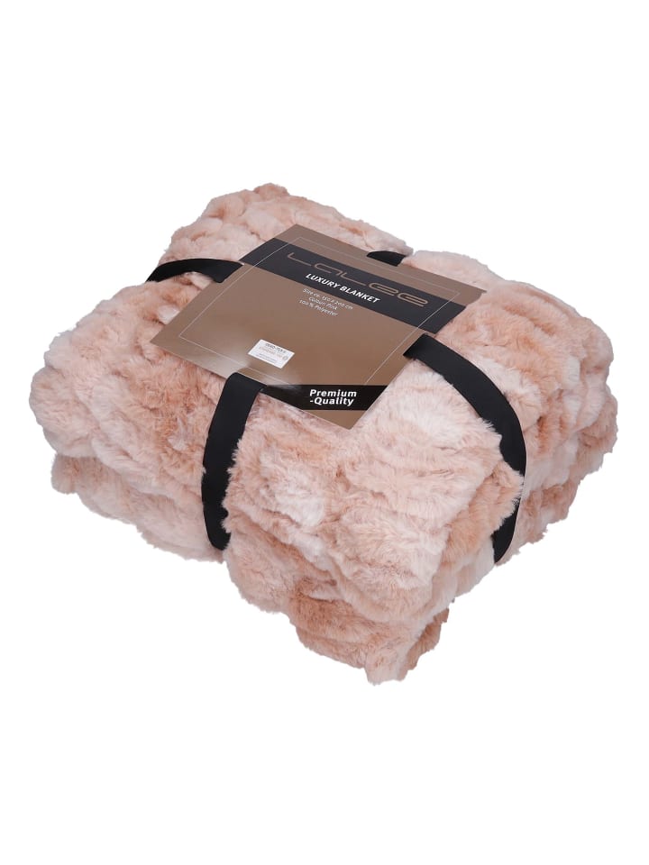 GMD Living Edle Wohndecke LUXURY in Farbe Pink (rosa) günstig kaufen 150 x 200 cm