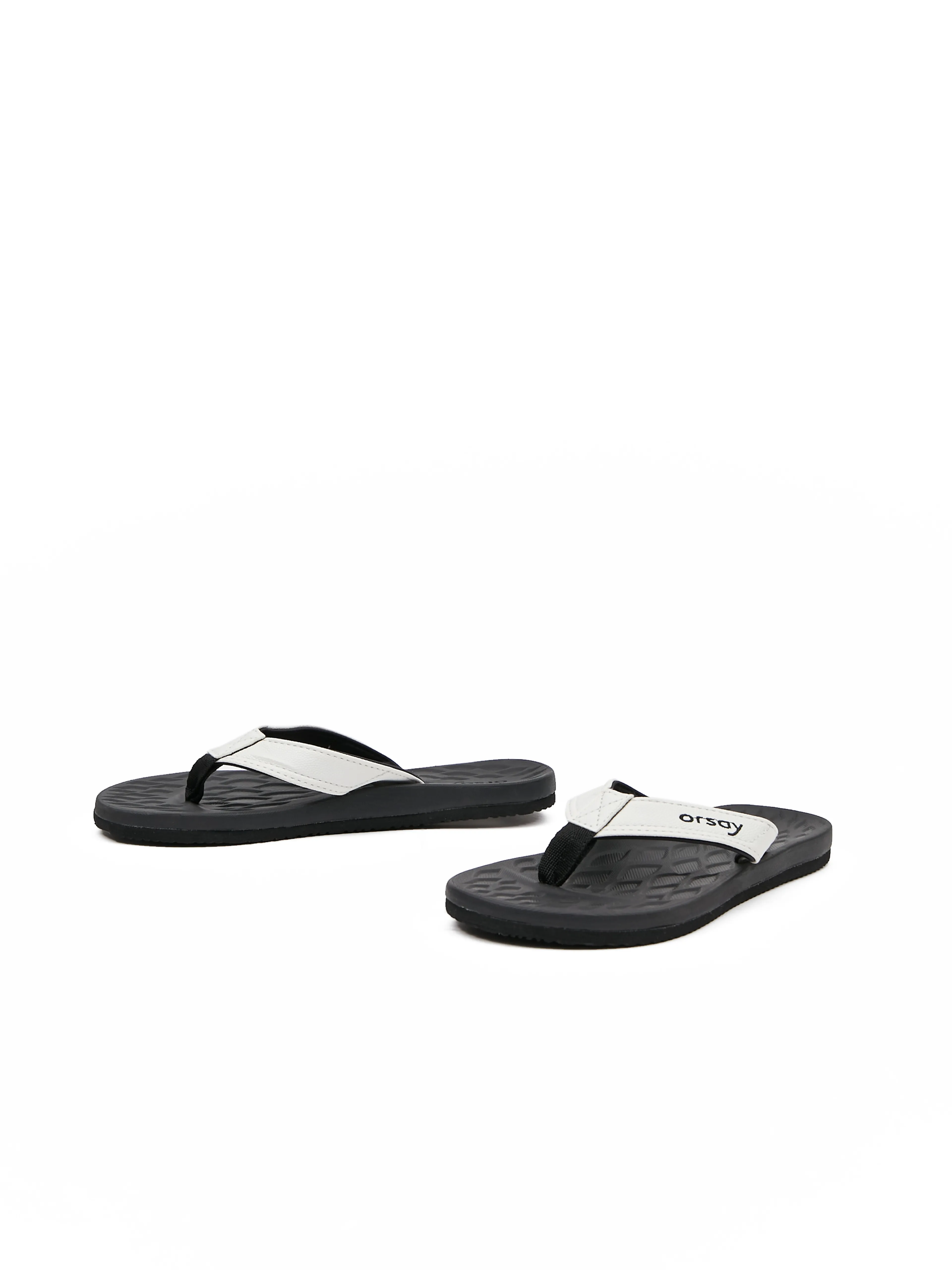 Weiße und schwarze Damen-Flip-Flops ORSAY