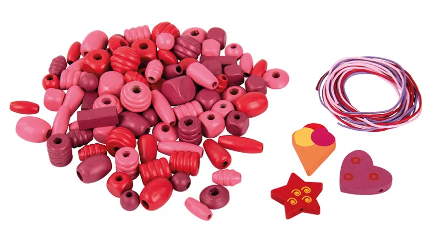 Rayher Holzperlenmischung Cocktail, pink 50 g