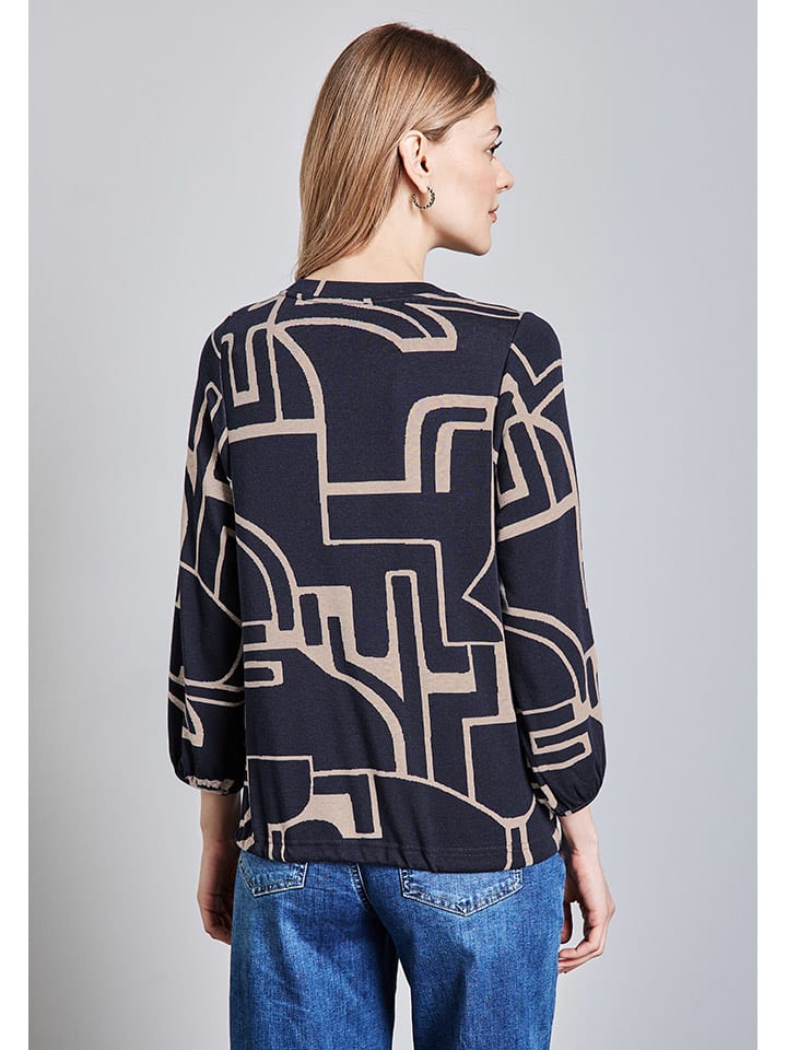 Street One Bluse in Dunkelblau/Creme günstig kaufen