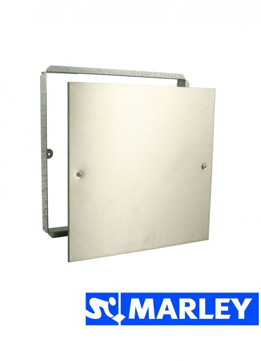 Marley Deutschland GmbH Edelstahl V2A Wandfliese Marley Niro Abdeckplatte Edelstahl Revisionsabdeckung 15x15cm Revisionsabdeckplatte, 0x0, weiß, für Wand- und Deckenmontage geeignet