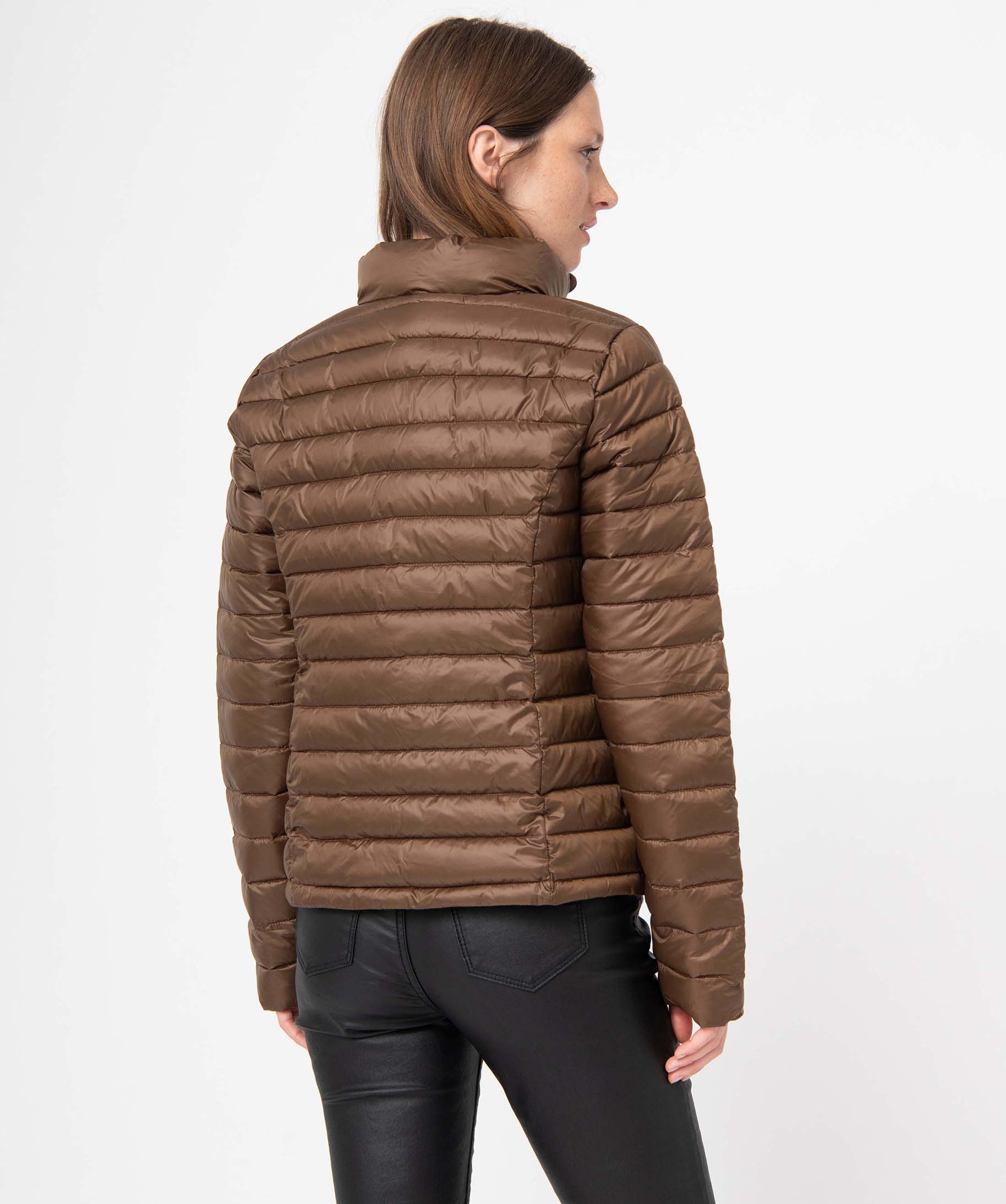 Doudoune à col montant avec rembourrage fin femme marron | GEMO