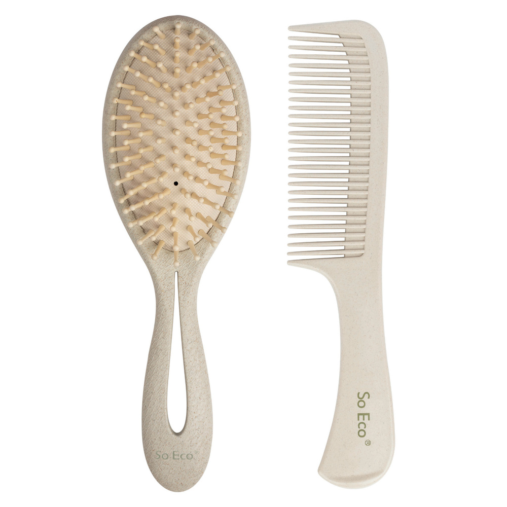 so eco Set de coiffure Brosse et Peigne Naturels Set de Coiffure