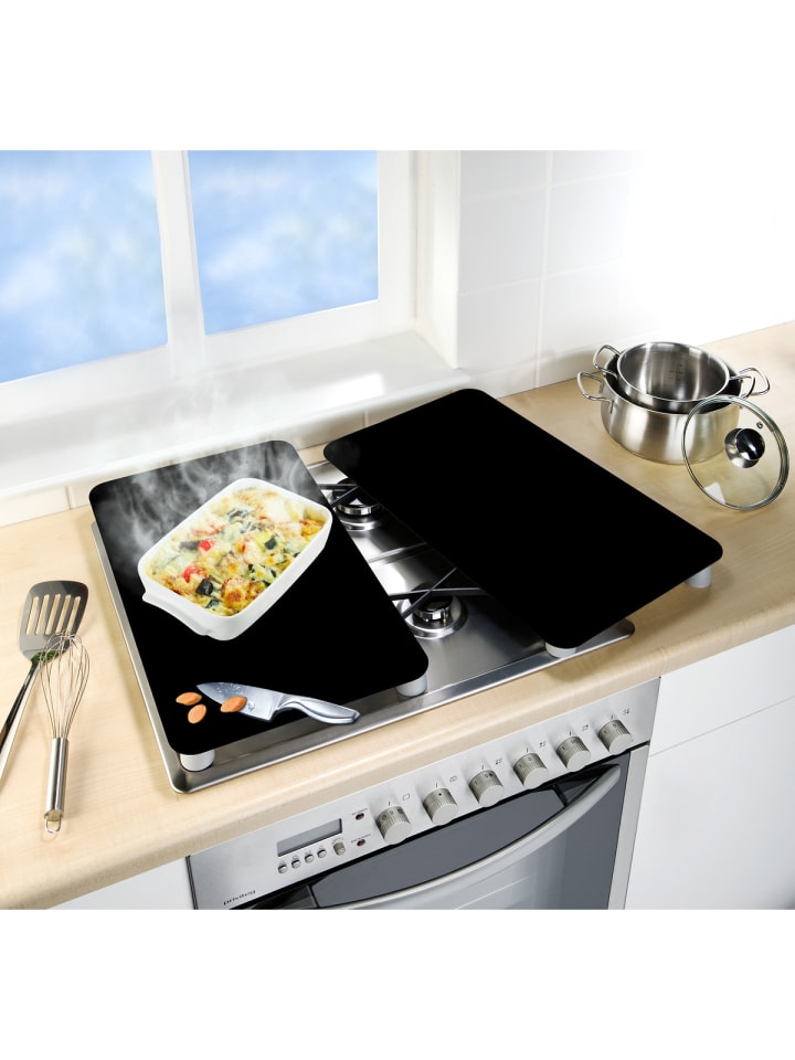 Wenko Herdabdeckplatten Universal Schwarz 2er Set in Schwarz günstig kaufen onesize