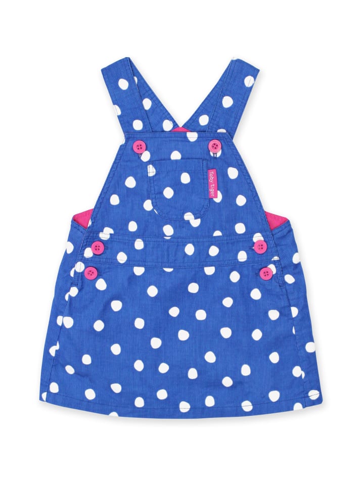 Toby Tiger Cord Latzkleid mit Punkten in blau günstig kaufen