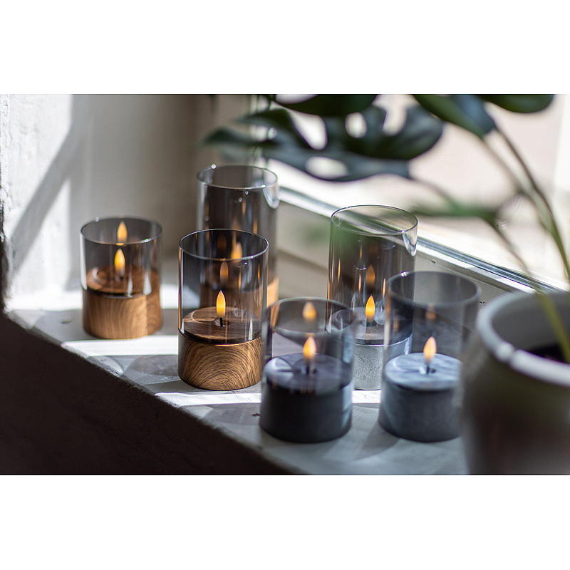 Vie Selected Ledlys 3 stk m/sotet glass Sement Base