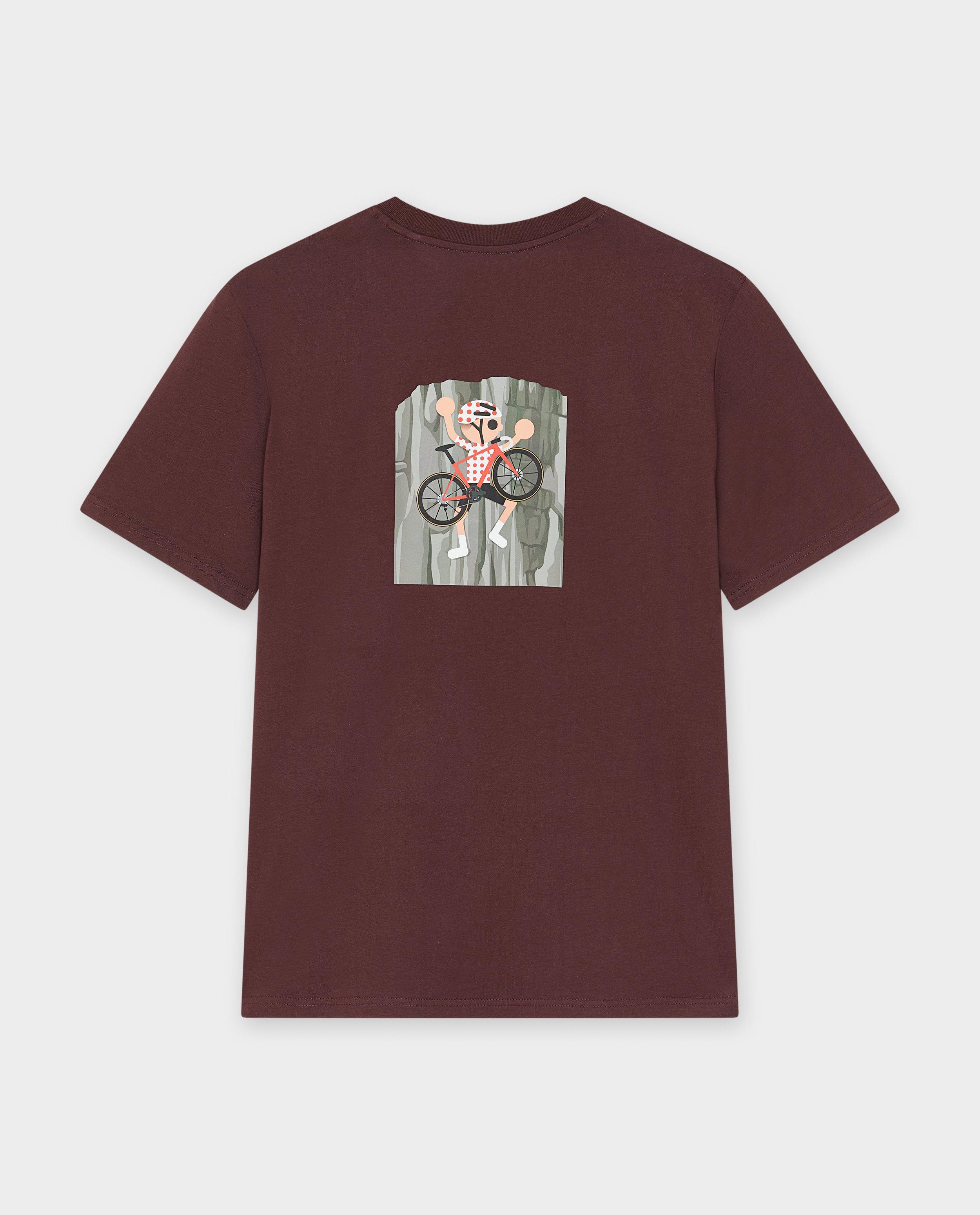 Vive le vélo T-shirt med broderad text, S-XXL mörkröd