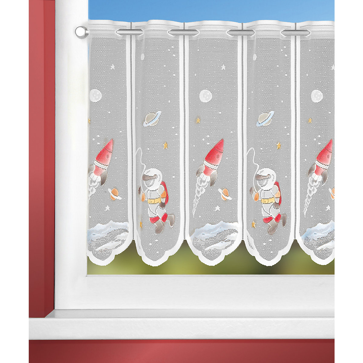 Scheibengardine Lamelle Astronaut, bunt, 50 x 137 cm