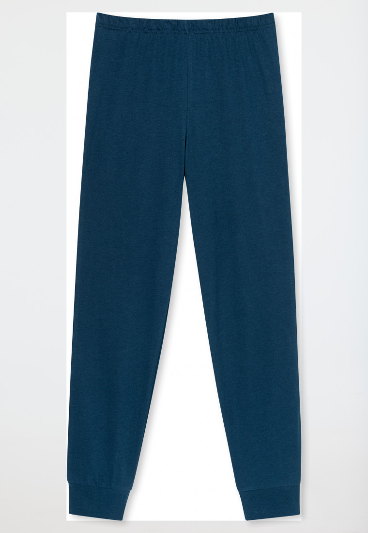 Schlafanzug lang Motivdruck hellblau - Nightwear