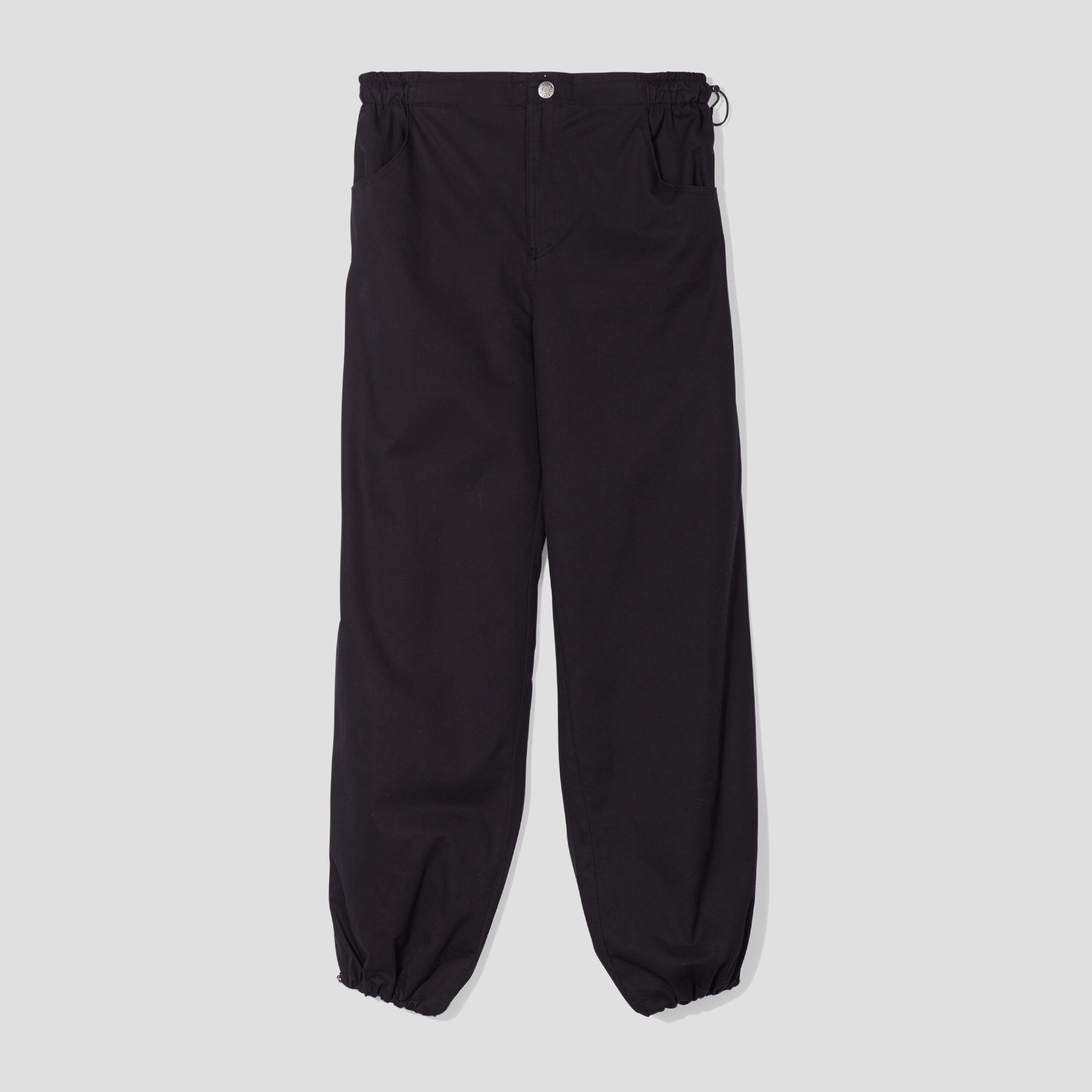Pantalon droit taille et bas élastiqués noir femme | La Halle