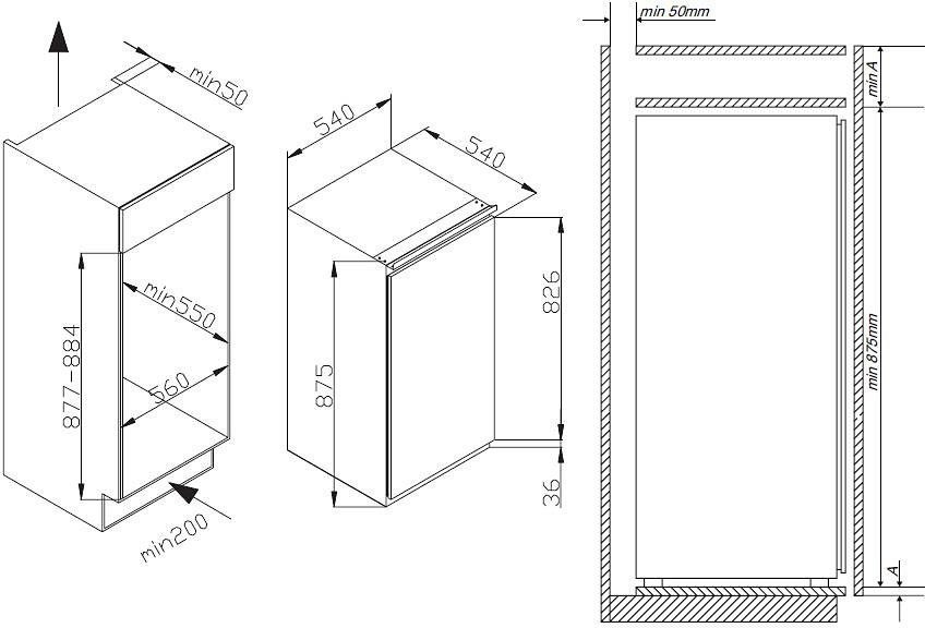 Amica Einbaugefrierschrank EGS 16183, 87,5 cm hoch, 54,0 cm breit