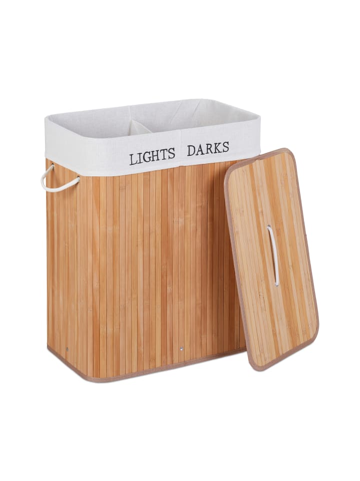 relaxdays Wäschekorb in Natur - (B)54 x (H)63 x (T)34 cm günstig kaufen onesize