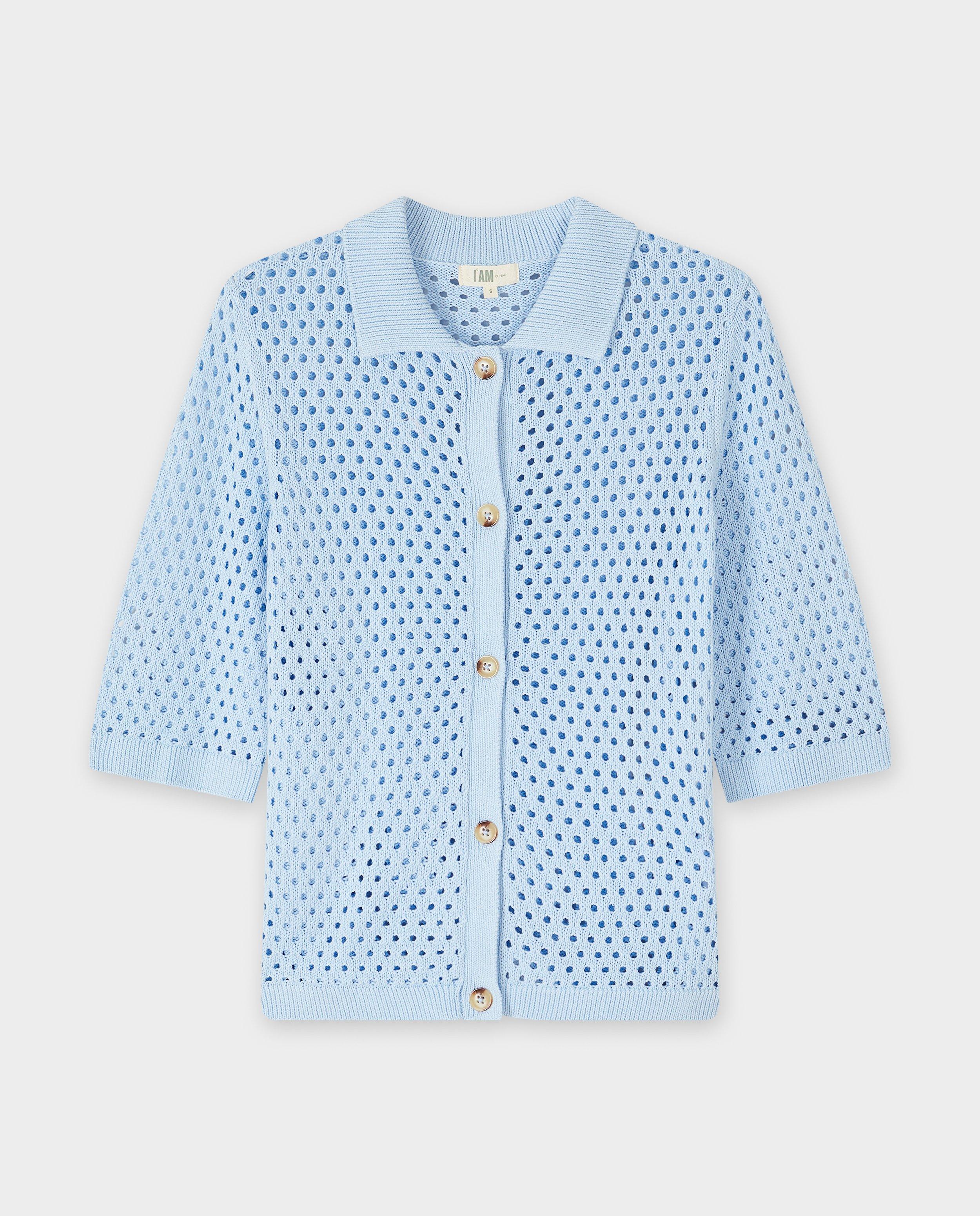 AM Virkad kofta av ekologisk bomull, XS-XXL ljusblå