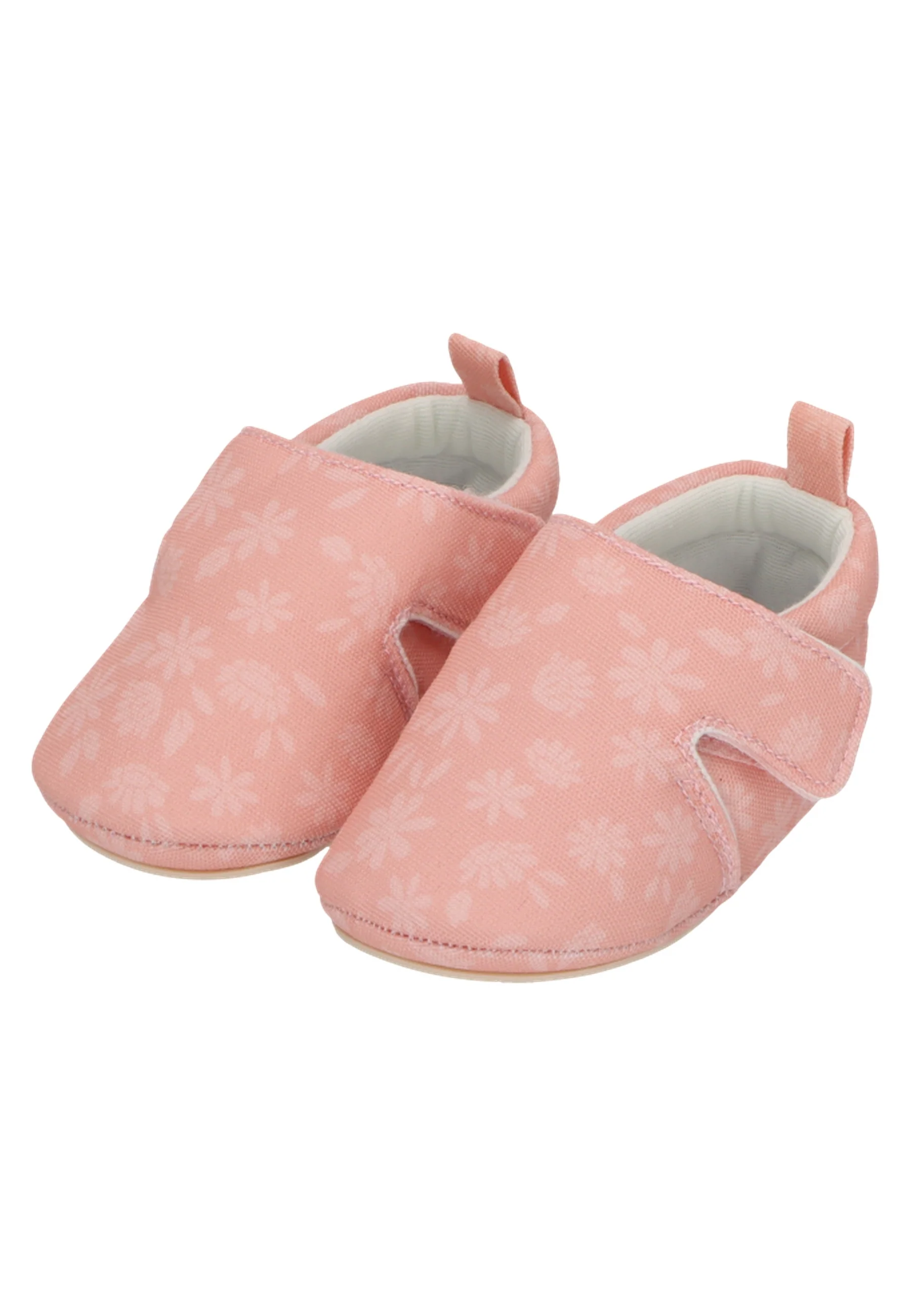 Krabbelschuh bedruckt mit Gänseblümchen in mattrosa