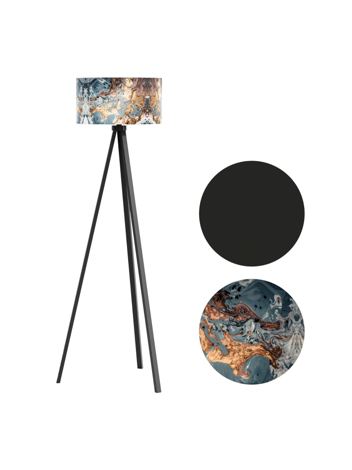 lux.pro Stehlampe Royal Tunbridge Wells in Grau Schwarz (H)140cm (B)40cm (T)40cm günstig kaufen onesize