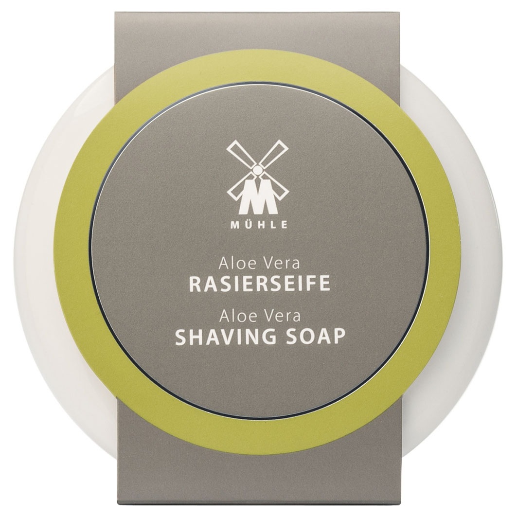 Rasierseife Aloe Vera in Porzellanschale