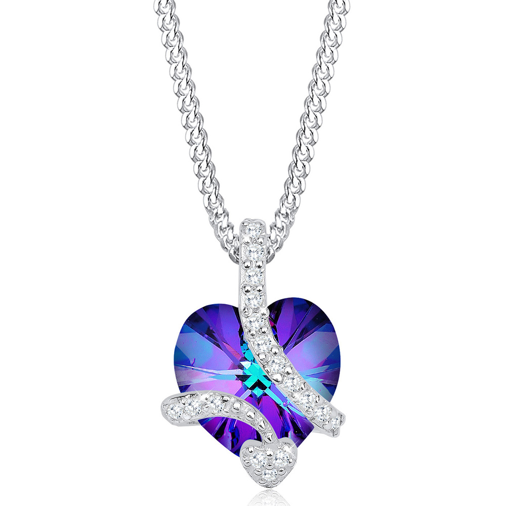 Elli Elli Collier Herz Kristalle 925 Silber Féminin collier