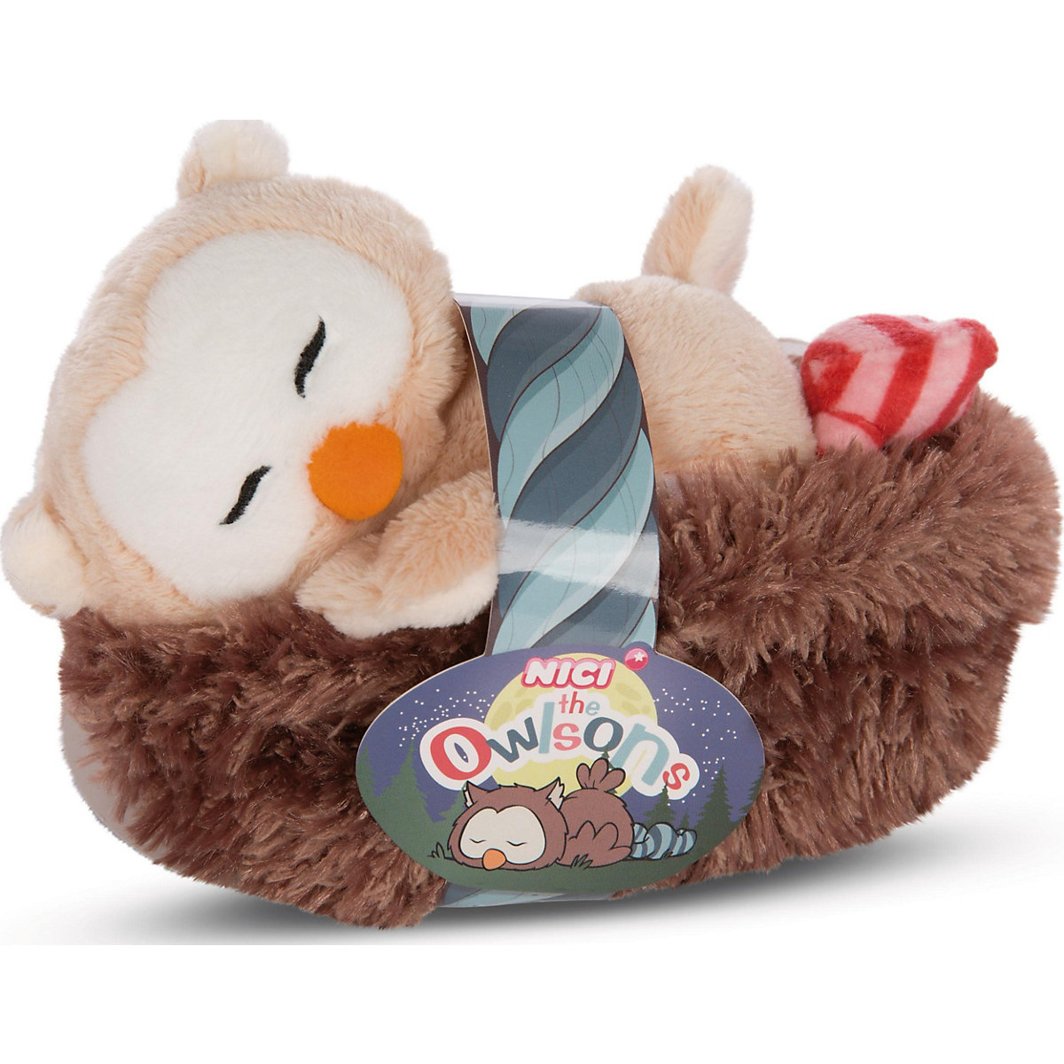 Eule Owluna 12cm schlafend im Nest