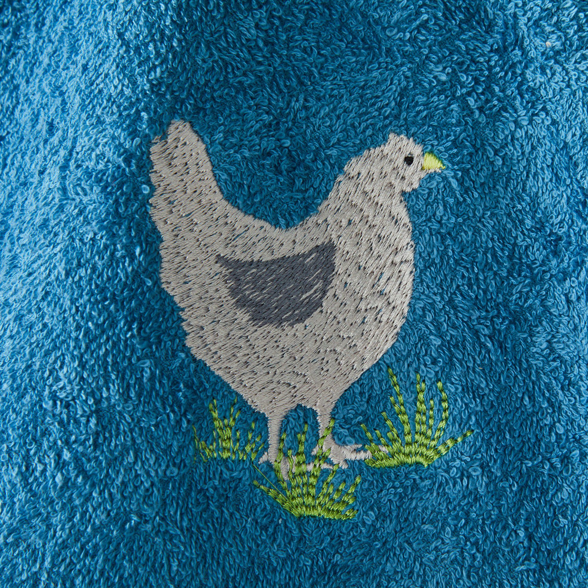 Torchons rond éponge brodée poule
