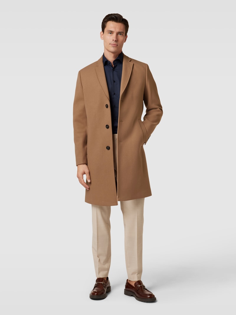 Mantel mit Reverskragen in camel