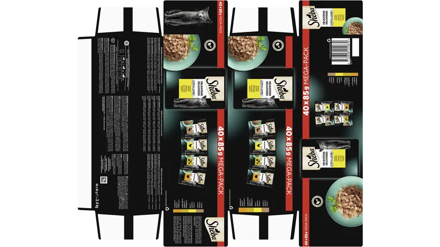 Sheba Katzennassfutter Geflügel in Gelée Mega-Pack 3.4 kg