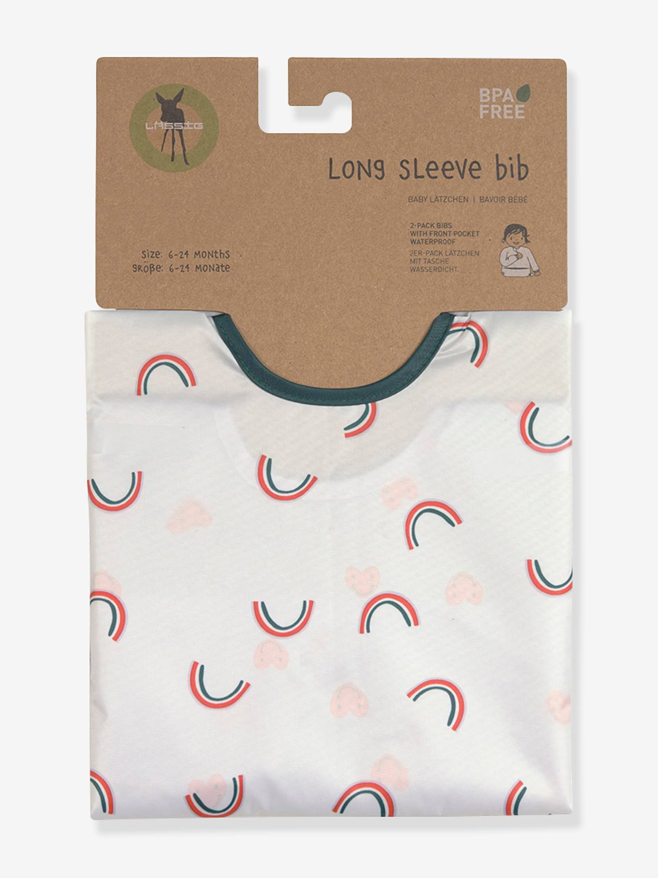 Lässig Baby 2er-Set Ärmellätzchen LÄSSIG - weiß bedruckt
