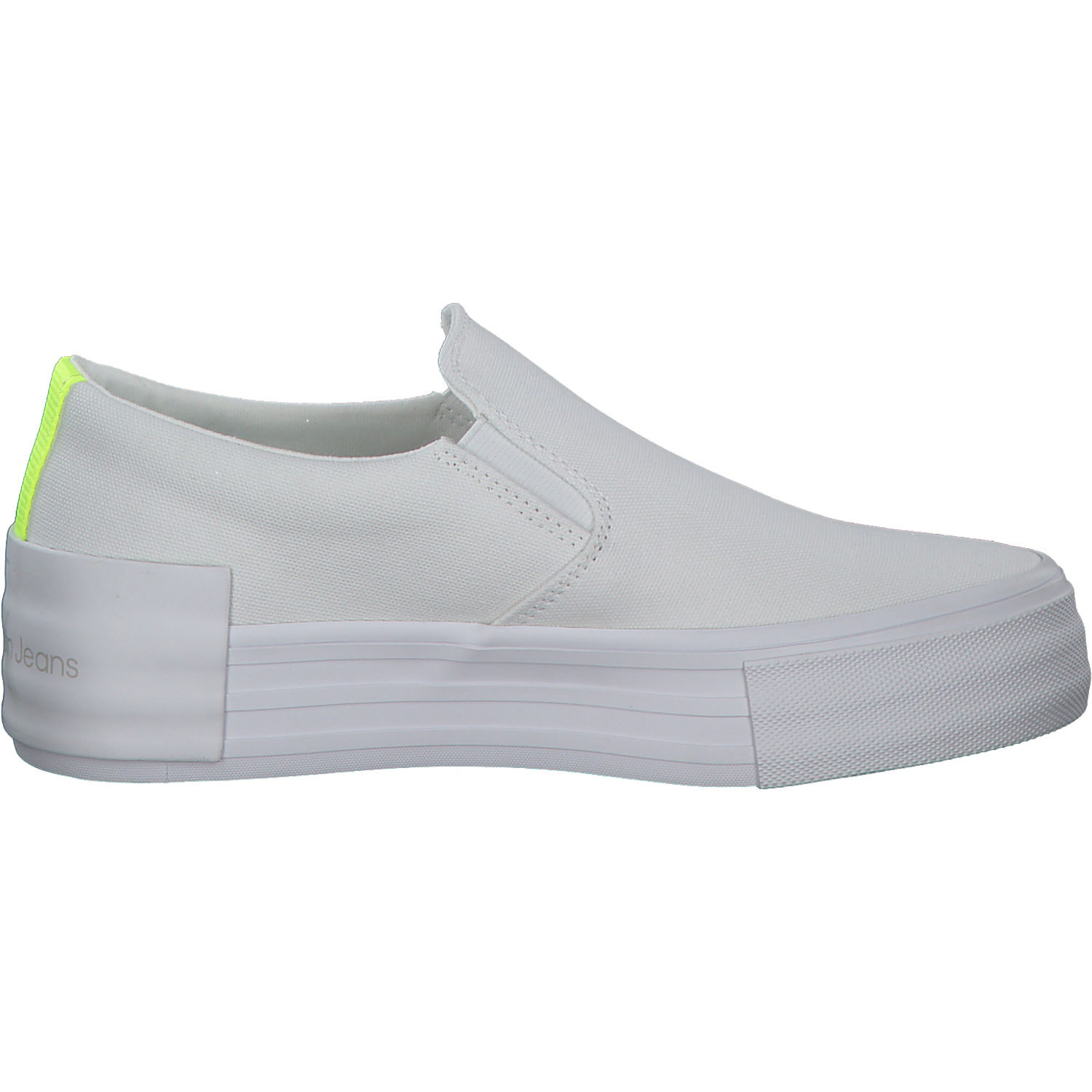 Calvin Klein YW0YW00905, Slipper, Damen, White/ Saftey Yellow