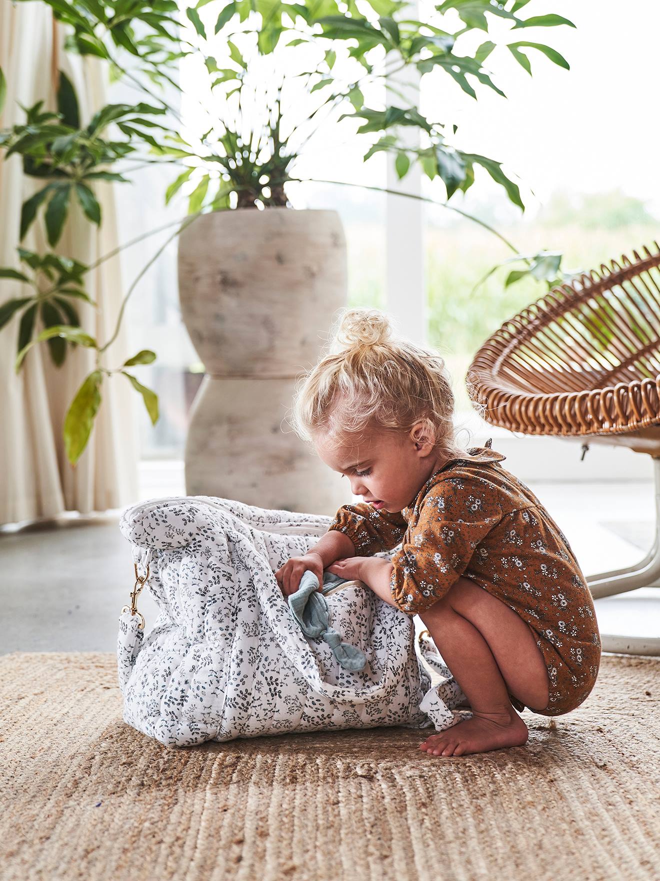 Sac à langer en gaze de coton Plume folk