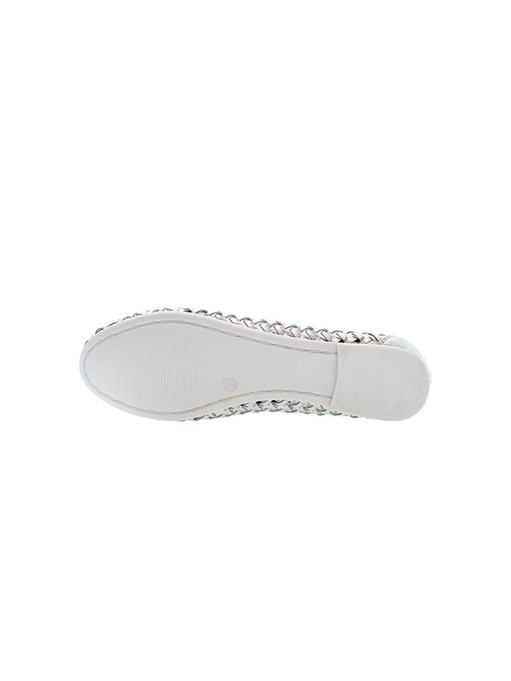 U.S. Polo Assn. Leder-Ballerinas in Silber günstig kaufen