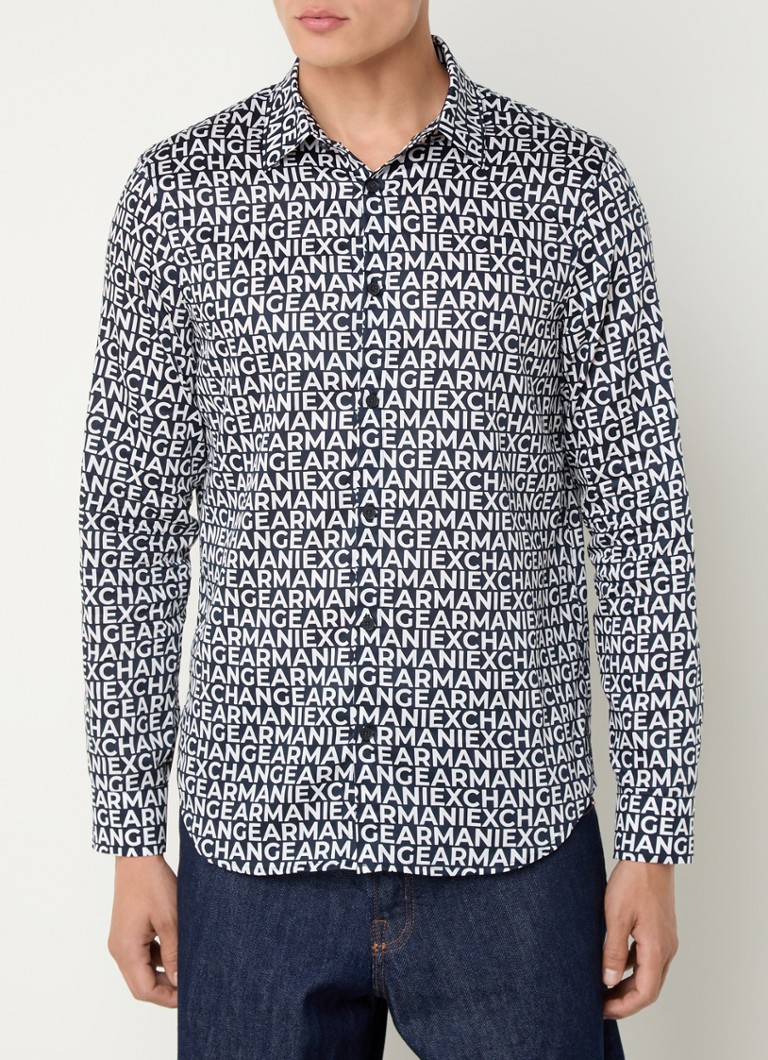 Armani Exchange košulja regularnog kroja s printom logotipa