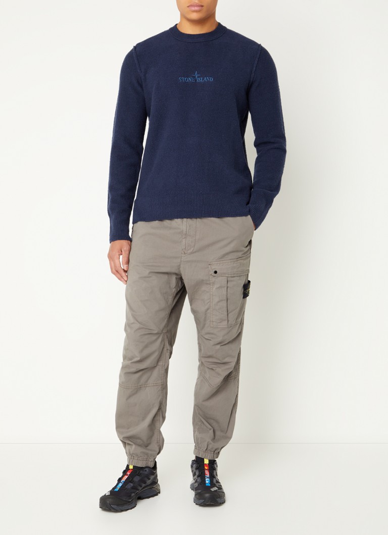 Πουλόβερ με χοντρό πλεκτό ύφασμα Stone Island 534D2 με κέντημα λογότυπου