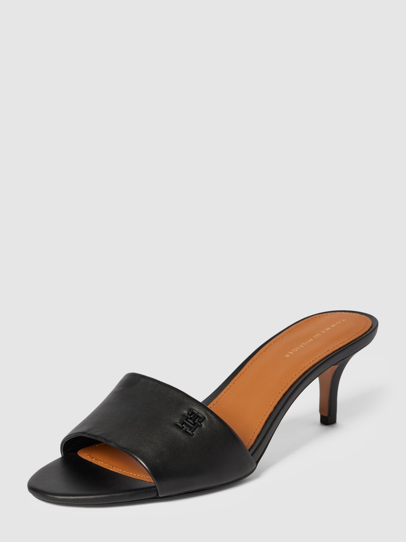 Sandaletten mit Label-Detail Modell 'ELEVATED' in schwarz