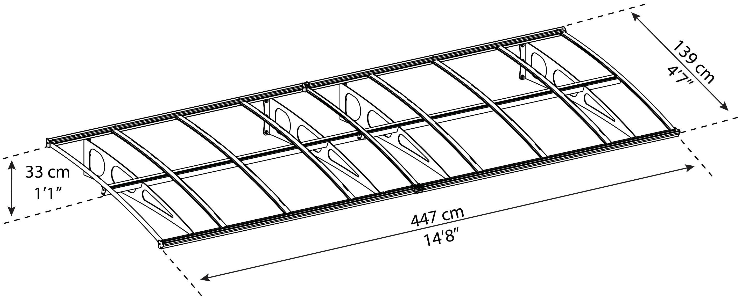 Palram - Canopia Vordach Bordeaux 4460, BxT: 447x139 cm