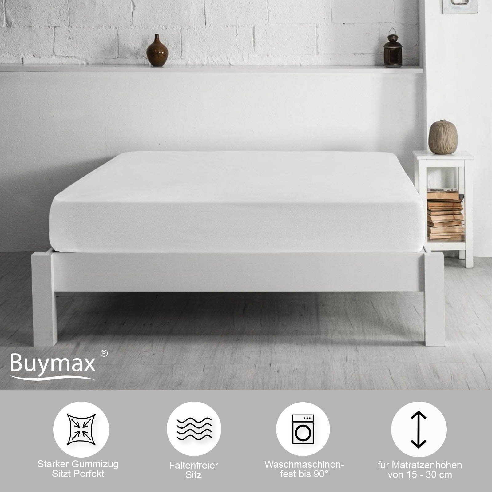 Matratzenschutzbezug Buymax, Wasserdicht Matratzenschoner mit Rundumbezug bis 90° Waschbar