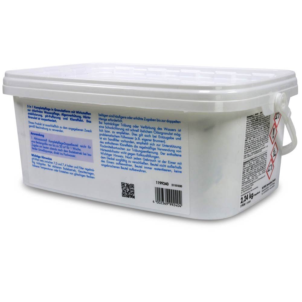 Cristal Poolpflege CRISTAL Aktivsauerstoff Komplettpflege 2,24 kg, (völlig ohne Chlor, Algenverhütung, Klareffekt, pH-Pufferung, Härtestabilisator), Synergieeffekt