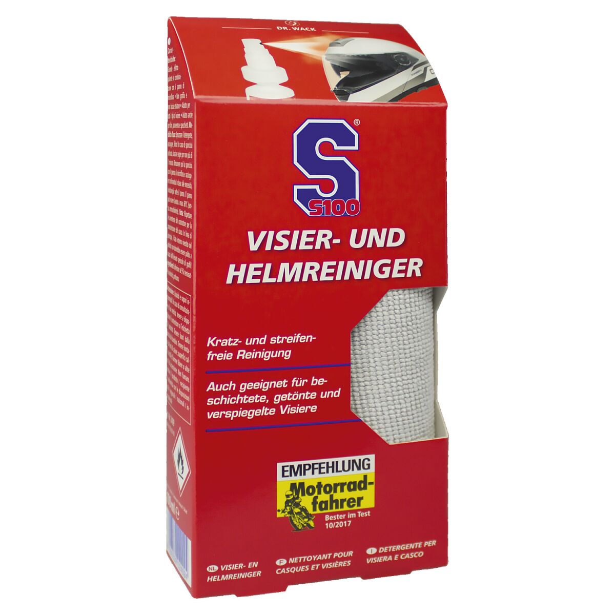 Dr. Wack S100 Visier- und Helmreiniger inkl. Mikrofasertuch 100ml