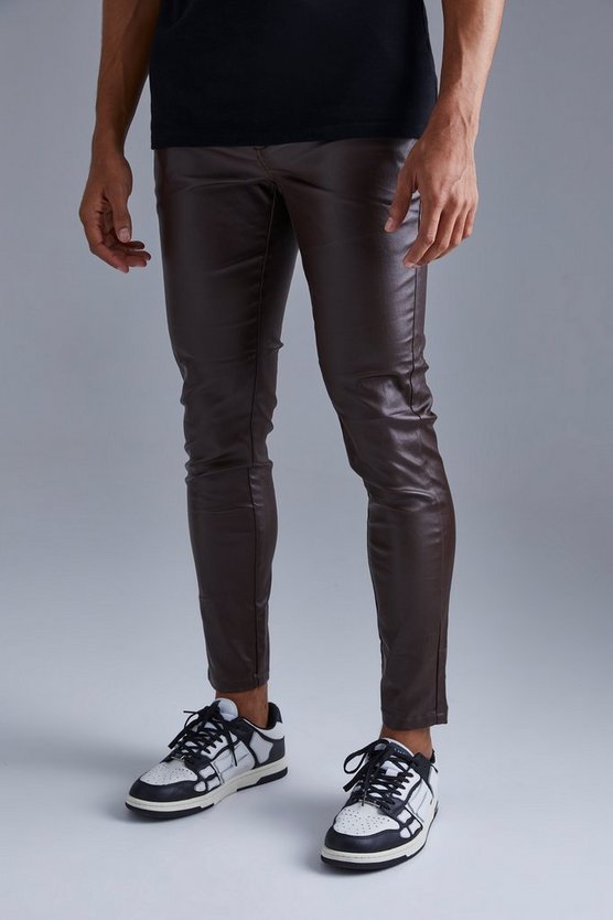 Beschichtete Skinny Twill-Hose