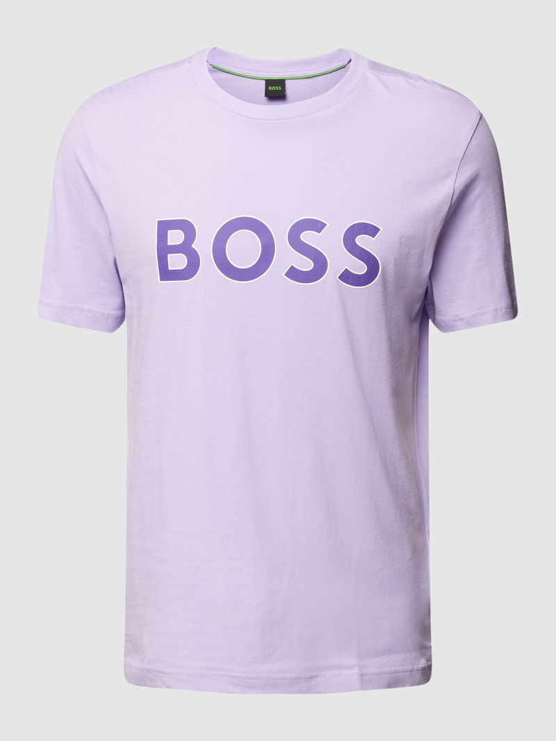 T-Shirt mit Logo-Print in flieder