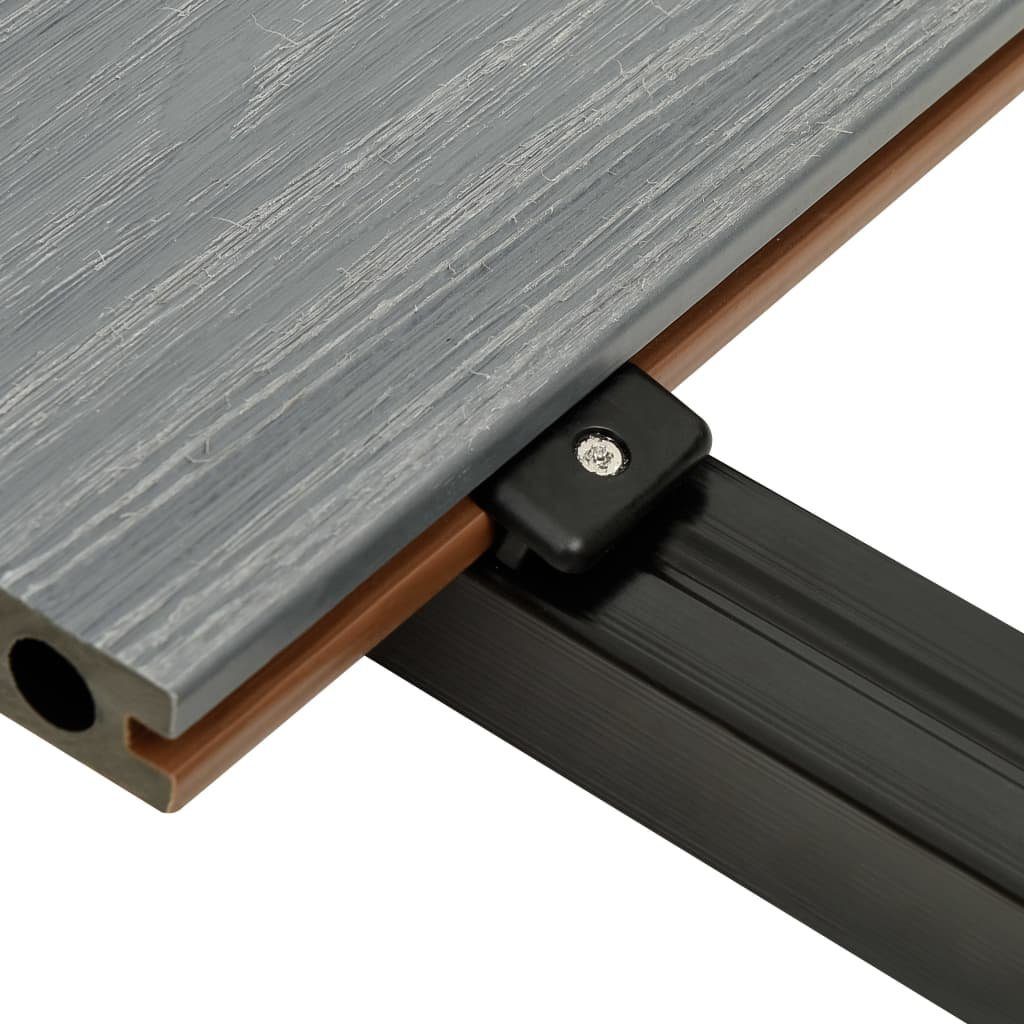 Teppichboden WPC Terrassendielen mit Zubehör Braun und Grau 16 m² 2,2 m, vidaXL