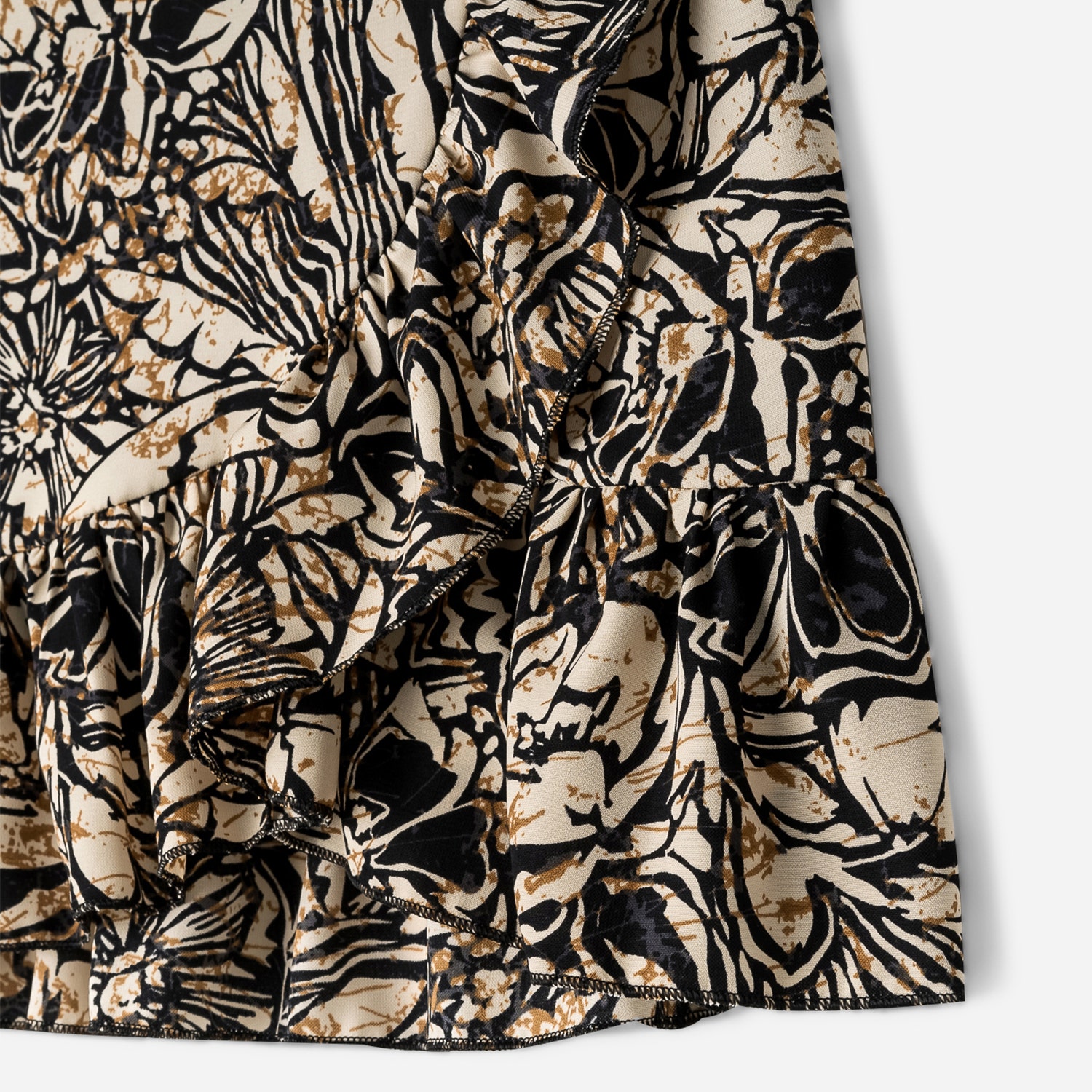 Jupe courte TEXTO beige imprimé floral