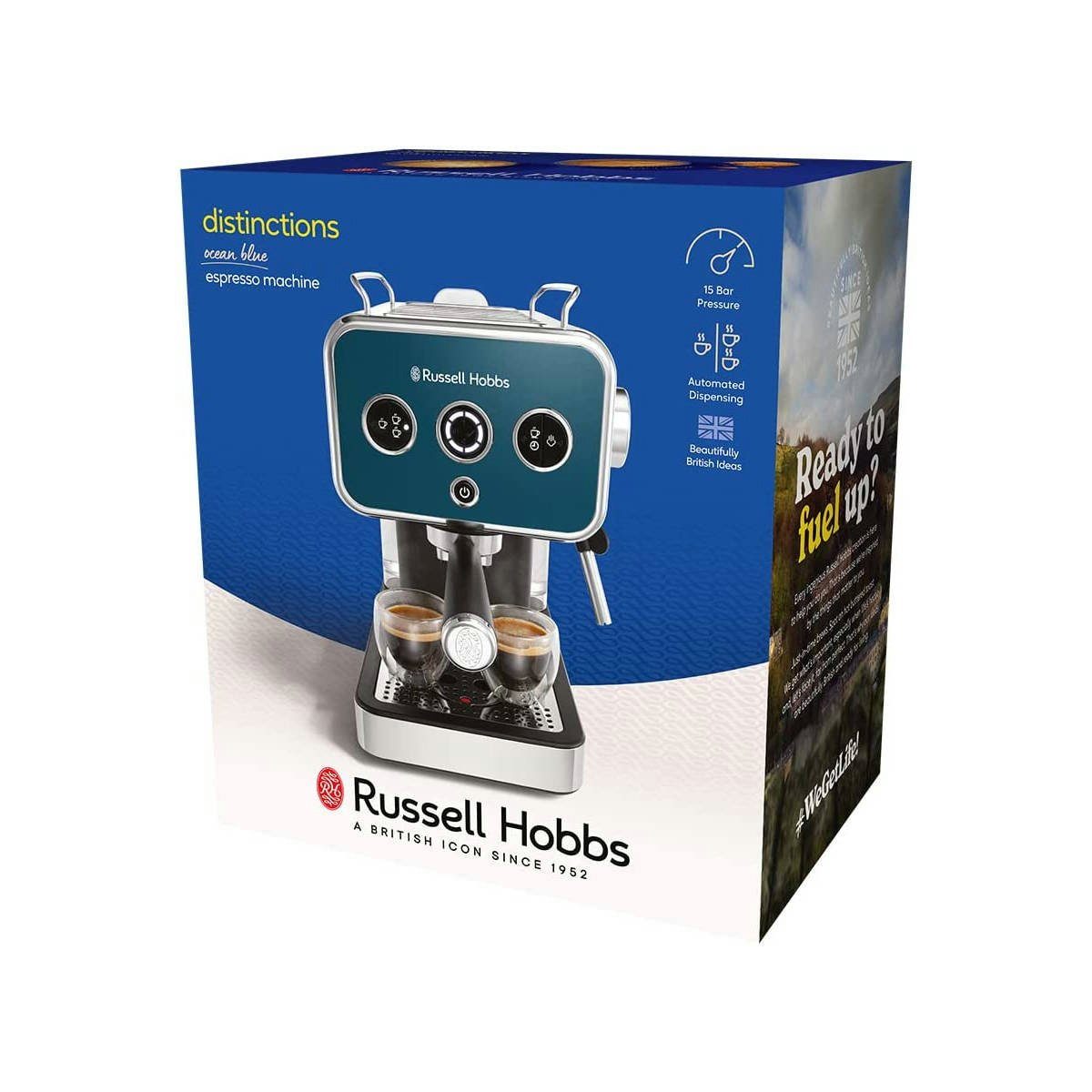 RUSSELL HOBBS Espressomaschine RUSSELL HOBBS Espressomaschine Distinction 26451-56 Ocean Blue 15 Bar