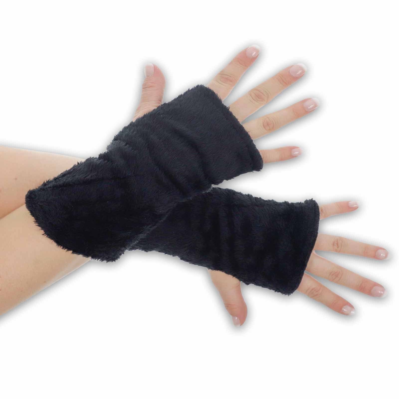 KUNST UND MAGIE Armstulpen Kunst und Magie Samt Armstulpen Wendbare Stulpen Handwärmer 2in1