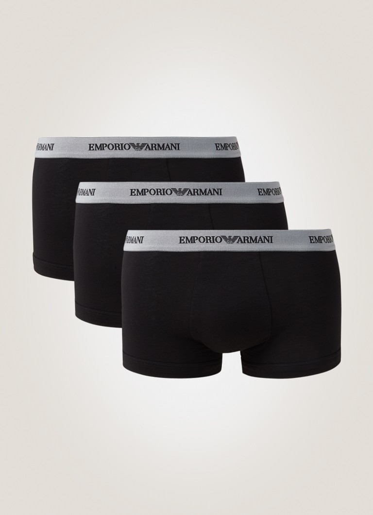 Μποξεράκι Emporio Armani Trunk σε μονόχρωμο χρώμα, συσκευασία των 3 τεμαχίων