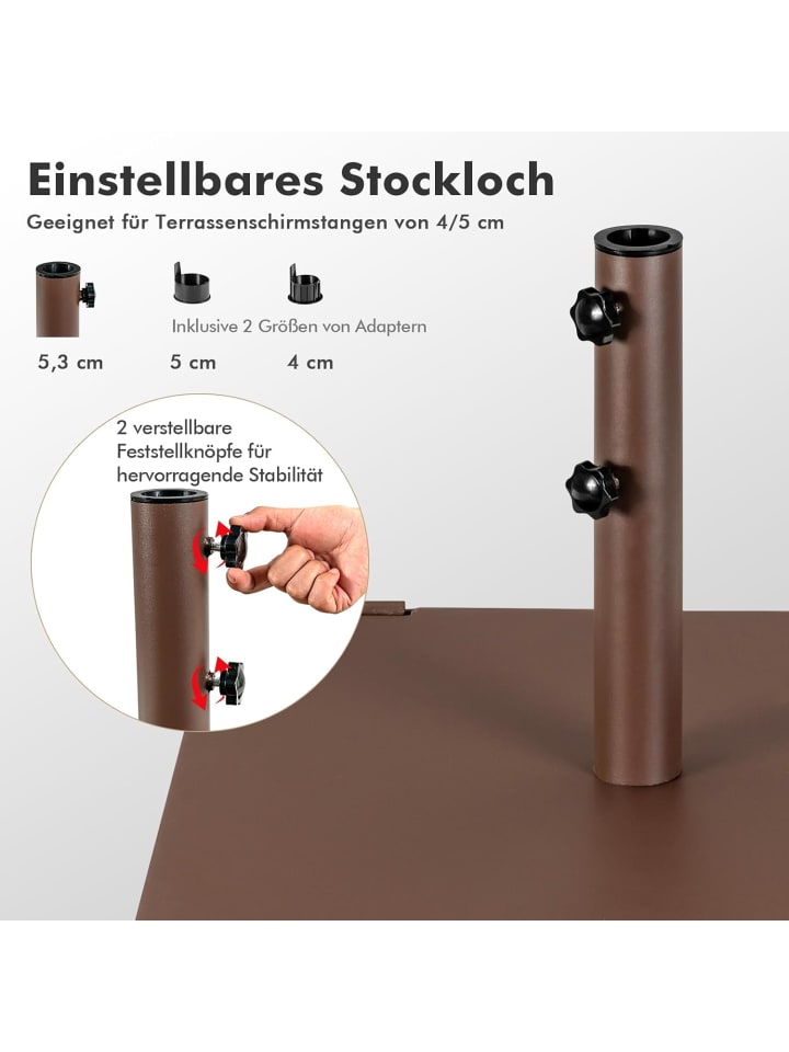 COSTWAY Sonnenschirmständer 21,5 kg in Braun günstig kaufen onesize